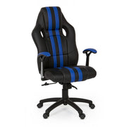 Fauteuil de bureau avec accoudoirs Spider en similicuir bleu