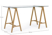 Bureau moderne Alchimia avec plateau en verre 140x70x76h cm