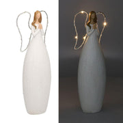 Ange en résine blanche avec led cm10x7h30