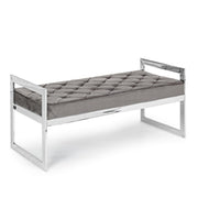 Banquette en velours gris Sveva 97 x 44 cm