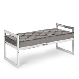 Banquette en velours gris Sveva 97 x 44 cm