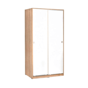 Armoire SWD4362024 avec portemanteau et portes coulissantes blanches et chêne