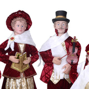 Ensemble tissu bordeaux famille chanteurs 4pcs cm34x22h95