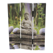 Paravent imprimé 3 panneaux Buddha 120,6x2,5xh180,6x2,5xh180