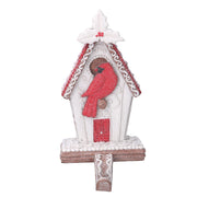 Maison en résine avec oiseau blanc 13x11,5x25 cm