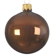 Boule de Noël brillante cannelle Ø6 cm