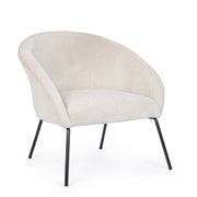 Fauteuil métal velours blanc Aiko Velvet 80 x 76 x 75 cm