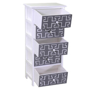 Commode mobile blanc gris 5 tiroirs 40x29x90h cm