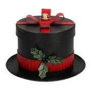 Chapeau rond boîte en métal noir cmø25h19