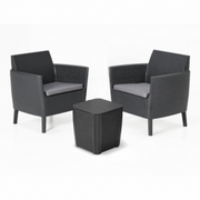 Ensemble de salon extérieur 2 chaises 1 table de balcon de jardin en résine