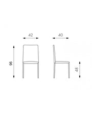4x Cleo Sts Tortora chaise et métal metal métallique