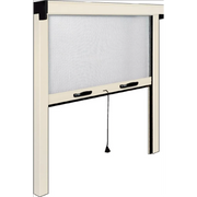 Moustiquaire à enroulement vertical pour fenêtre aluminium couleur ivoire 140x170 cm