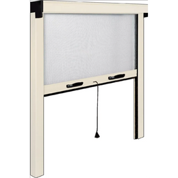 Moustiquaire à enroulement vertical pour fenêtre aluminium couleur ivoire 140x170 cm