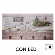 Cintre en bois 8 places avec lanterne led cm60x30x1,8