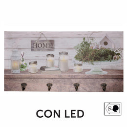 Cintre en bois 8 places avec lanterne led cm60x30x1,8