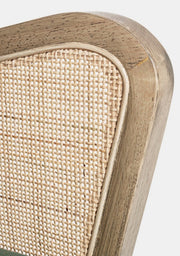 Fauteuil vintage en bois velours vert Virna