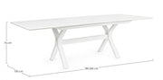 Table de jardin extensible blanche Kenyon 180-240 x 100 cm