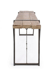 Console en acier avec plateau en bois BLOCKS 153x44 h76 cm
