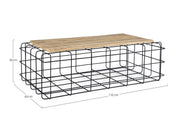 Table basse rectangulaire bois métal Trellis