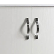 Meuble à chaussures polyvalent blanc en bois mélaminé 2 portes h130x71x38