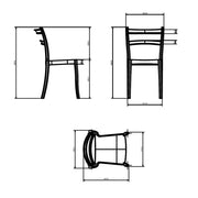 Chaise Samara en Polypropylène Tortora avec Dossier à 2 Bandes Horizontales