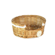 Porte-assiette lorraine avec dentelle et fleur blanche cm25x25x10h6