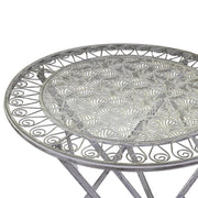 Ensemble de table ronde en métal gris Ragusa avec 2 chaises pliantes cm ø70h76