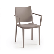 Fauteuil Mosk en polypropylène gris tourterelle