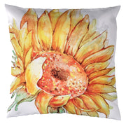 Coussin en tissu avec tournesol blanc cm43x43