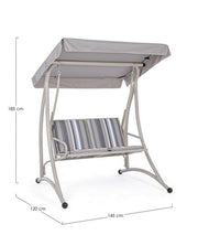 Rocking chair 2 places en acier Ivoire GRELY 145x120x h185 cm