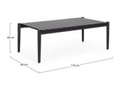 Table basse de jardin Calypso anthracite 110x60 cm