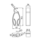 Crochet transparent pour tringles ou colonnes de douche