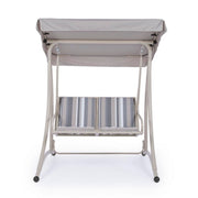 Rocking chair 2 places en acier Ivoire GRELY 145x120x h185 cm