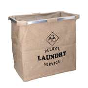 Panier pliable en tissu double sac beige cm 54x34,5h50,5