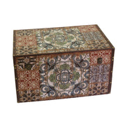 Coffre en éco-cuir 1-3 mandala rectangulairecm59x36h33