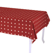 Nappe rectangulaire à pois pop bordeaux cm140x240