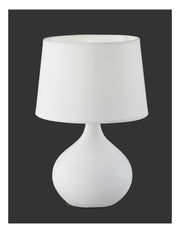 Lampe de table moderne en céramique blanche avec abat-jour Martin Trio Lighting