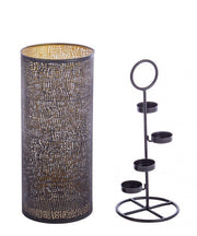 Bougie chauffe-plat 4P Icelyn Noir-Or