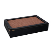 Boîte à thé rectangulaire en bois noir cm20x6x29