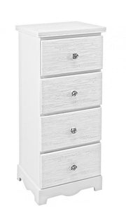 Commode de chambre en MDF avec quatre tiroirs Bianca BLANC 31,5x26x h80 cm