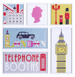 2x Set6 Stampa Su Tela C-C Londres 90X90