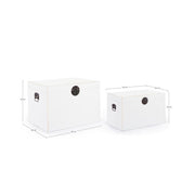 Coffret 2 coffres en bois blanc Pékin