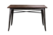 Table industrielle en fer Bristol avec plateau en bois cm160x80xh76