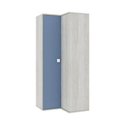 Armoire d'angle 98x96x223h usé blanc bleu clair