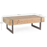 Table basse industrielle Garrett avec plateau en bois