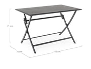 TABLE PLIANTE ELIN 110X70 ANTHRACITE