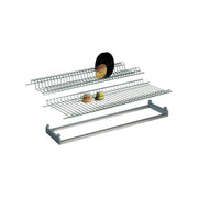 Kit égouttoir à vaisselle chromé encastrable orientable et plateau 76x25 cm