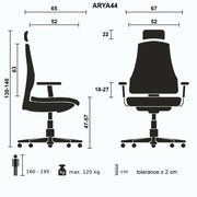 Fauteuil de bureau noir Arya