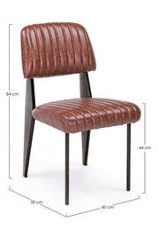 Chaise Vintage Orange Foncé Nelly 60x59x84-44h