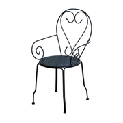 Nouveau fauteuil en métal ancien anthracite clair cm49x48h43/59/90
